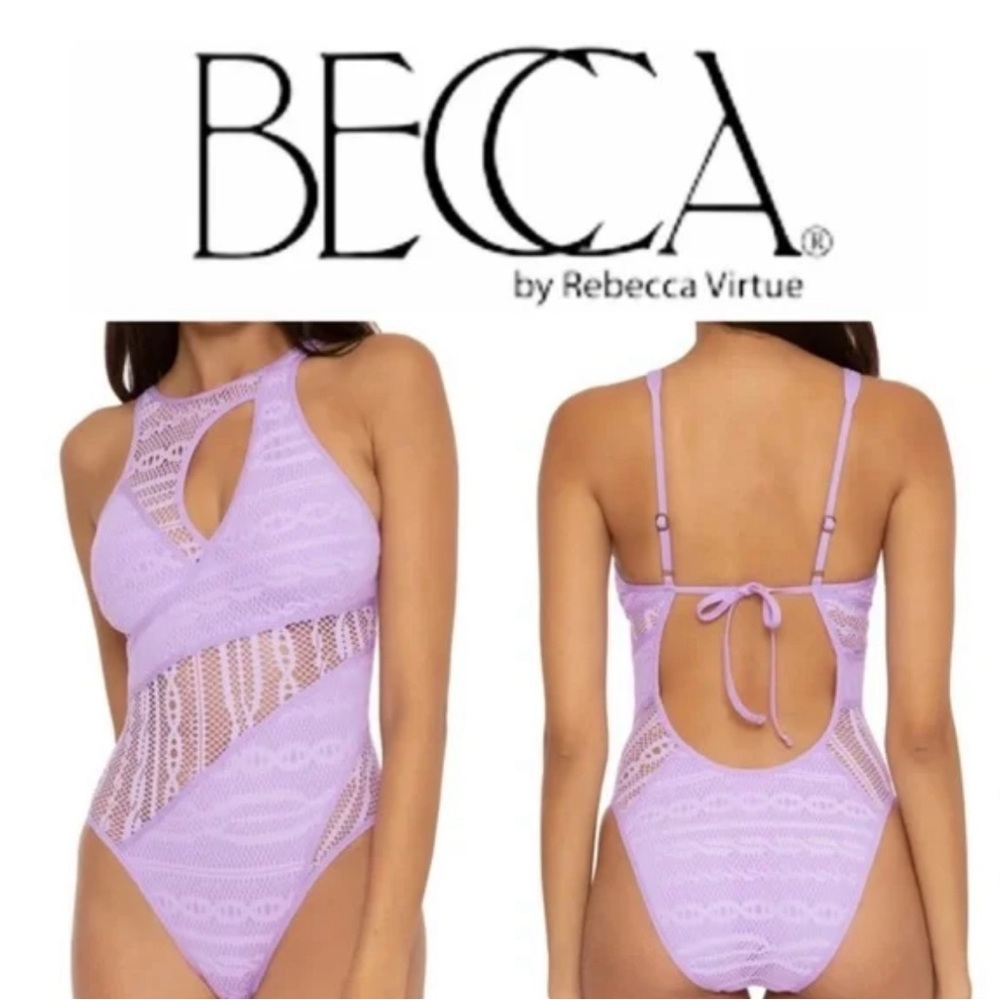 NWOT Becca Color Play High Neck One Piece Swimsuit SizeS/P $128